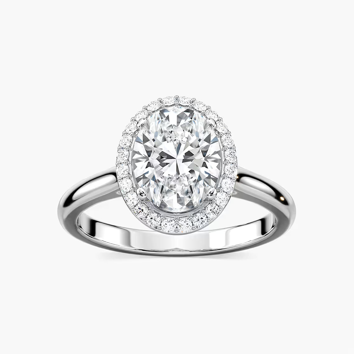 Ava 7 ¼ ctw Oval Lab Grown Diamond Stackable Halo Engagement Ring