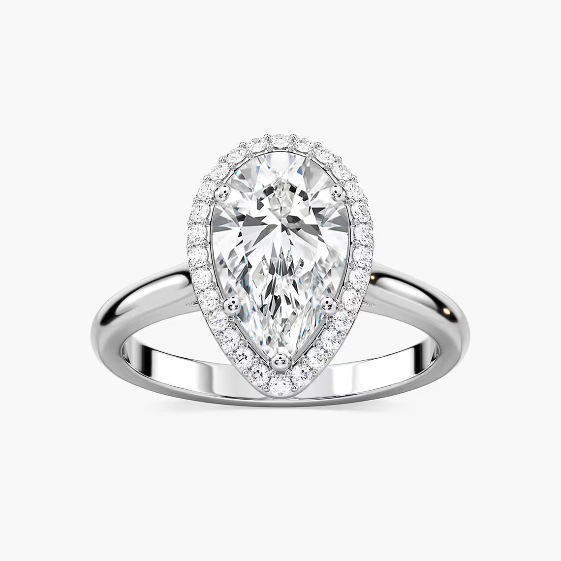 Ava 7 ¼ ctw Pear Lab Grown Diamond Stackable Halo Engagement Ring