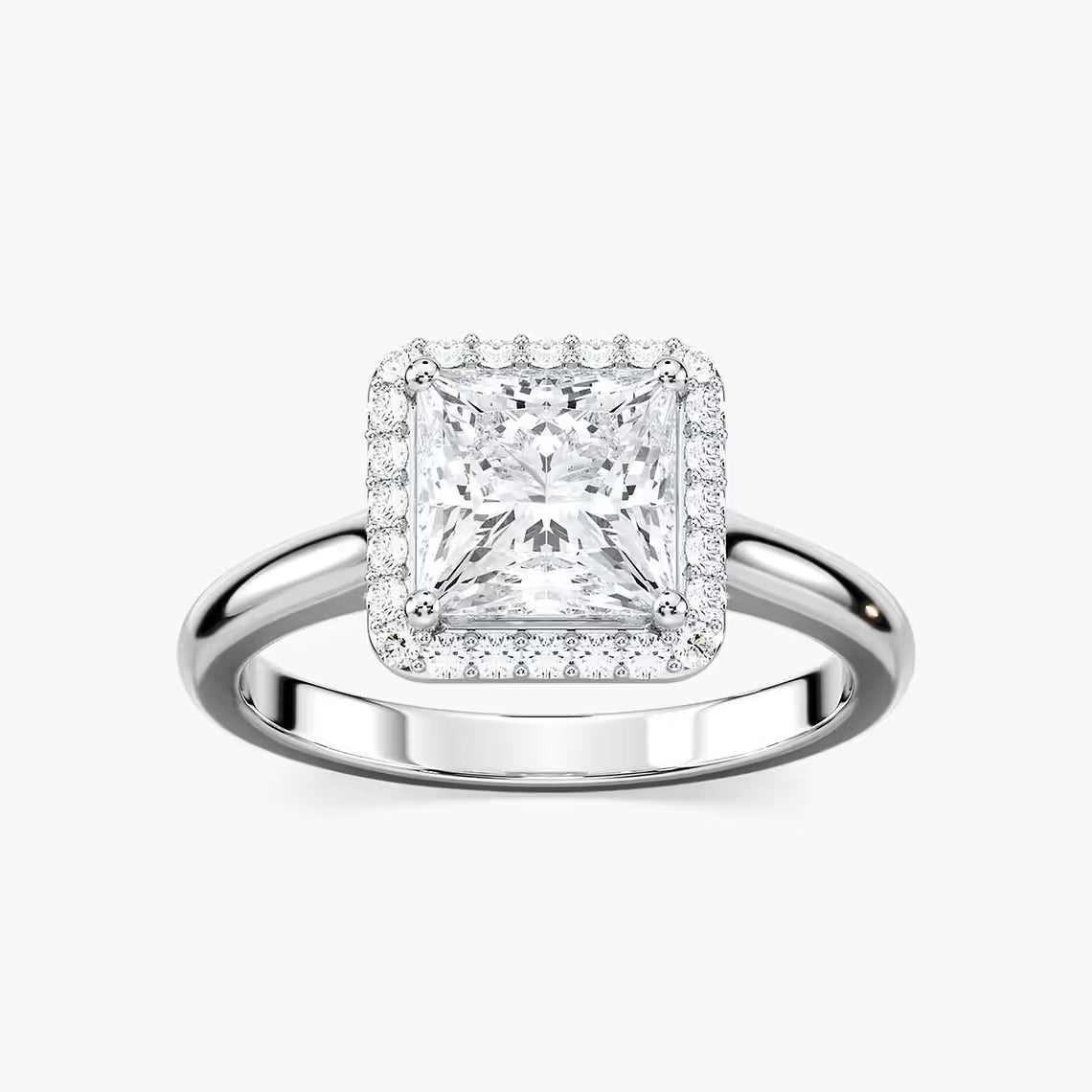 Ava 7 ¼ ctw Princess Lab Grown Diamond Stackable Halo Engagement Ring