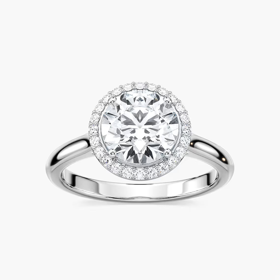 Ava 7 ¼ ctw Round Lab Grown Diamond Stackable Halo Engagement Ring