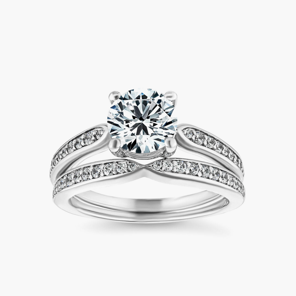 Porsha Lab Grown Diamond Tapered Channel Wedding Set
