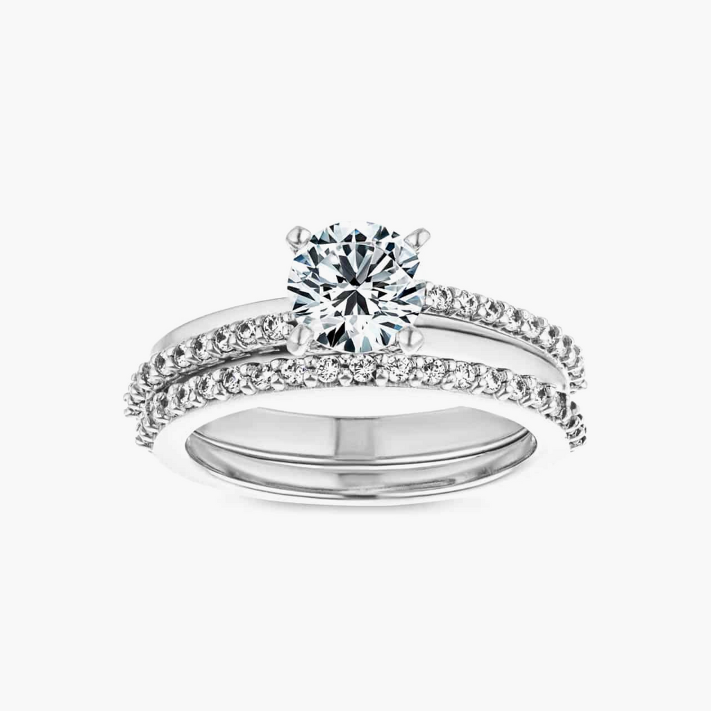Avery Lab Grown Diamond Double Row Wedding Set