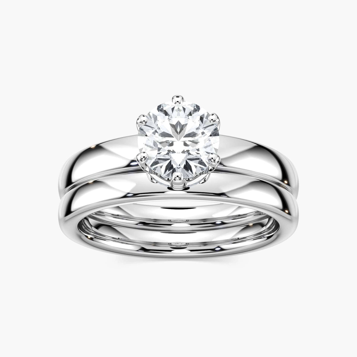 Neoma Lab Grown Diamond Six Prong Solitaire Wedding Set