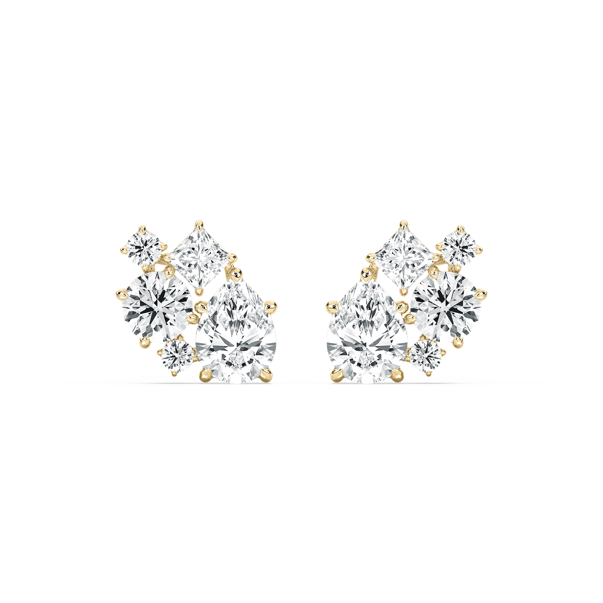 3 ³⁄₄ ctw Multi-Stone Lab Grown Diamond Clustered Stud Earrings