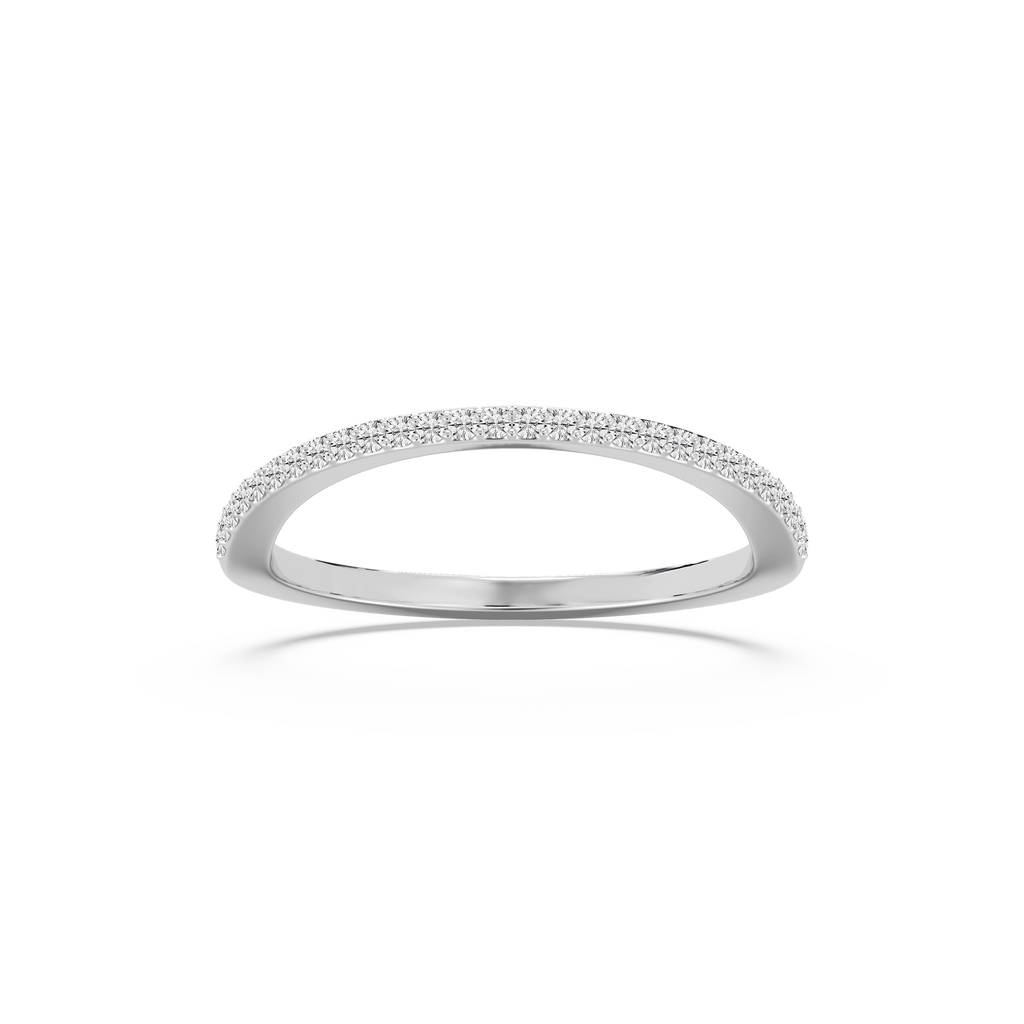 1 8 ctw Round Lab Grown Diamond Petite Curved Band