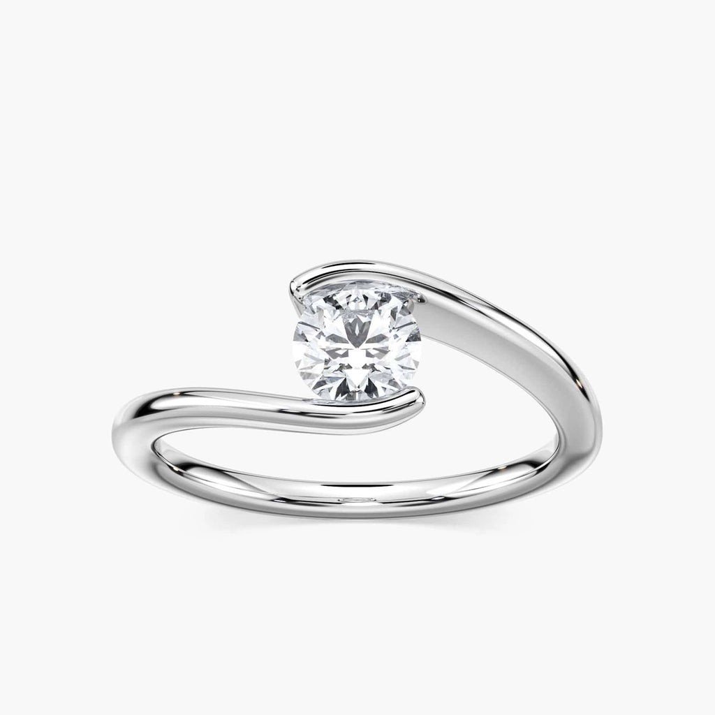 Daci Round Lab Grown Diamond Tension Style Solitaire Engagement Ring