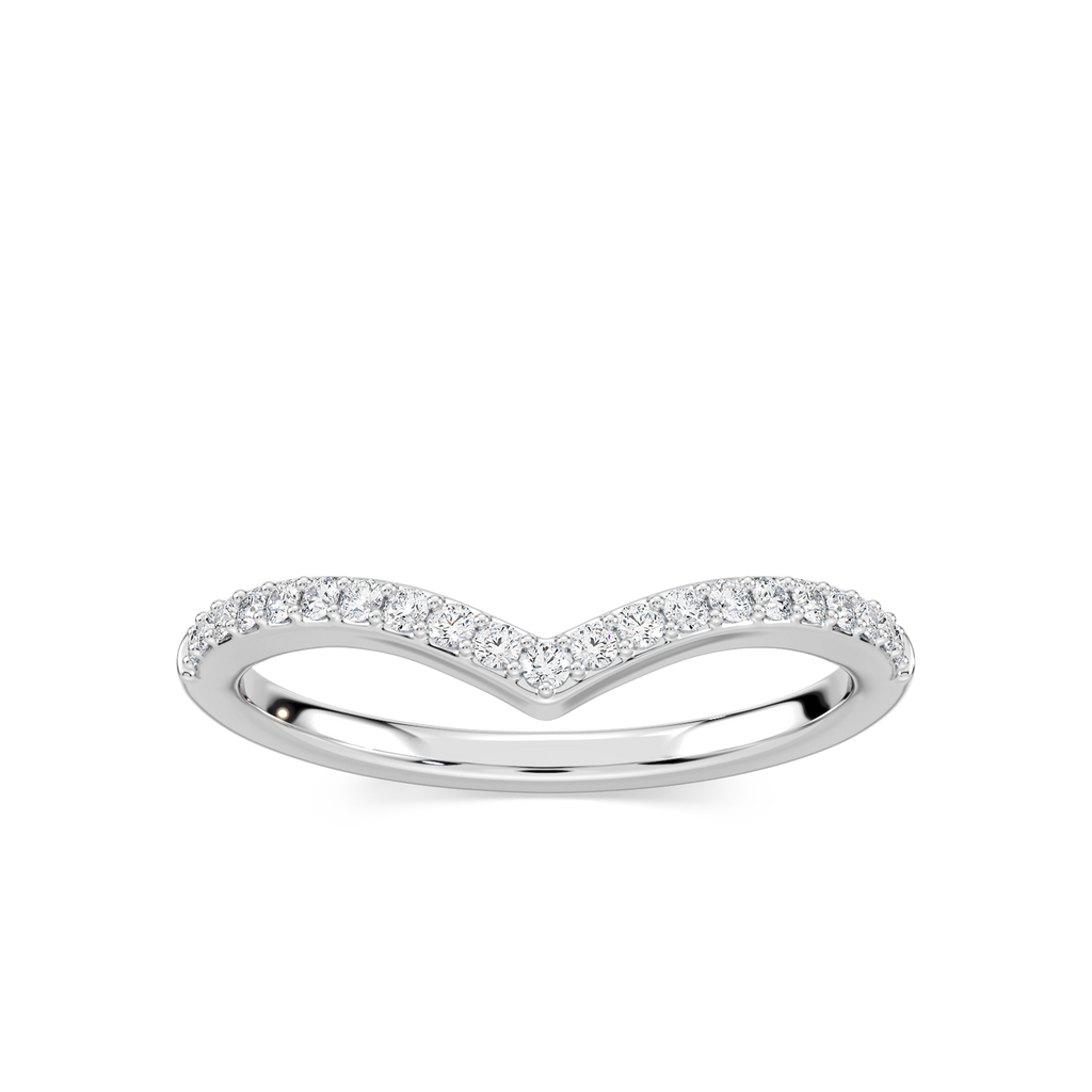 Lyla 1 6 ctw Round Lab Grown Diamond Chevron Curved Band