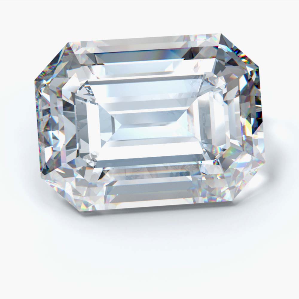 5.01 Carat Emerald Shaped, Ideal Cut, E Color, VS2 Clarity, IGI Certified Lab Grown Diamond