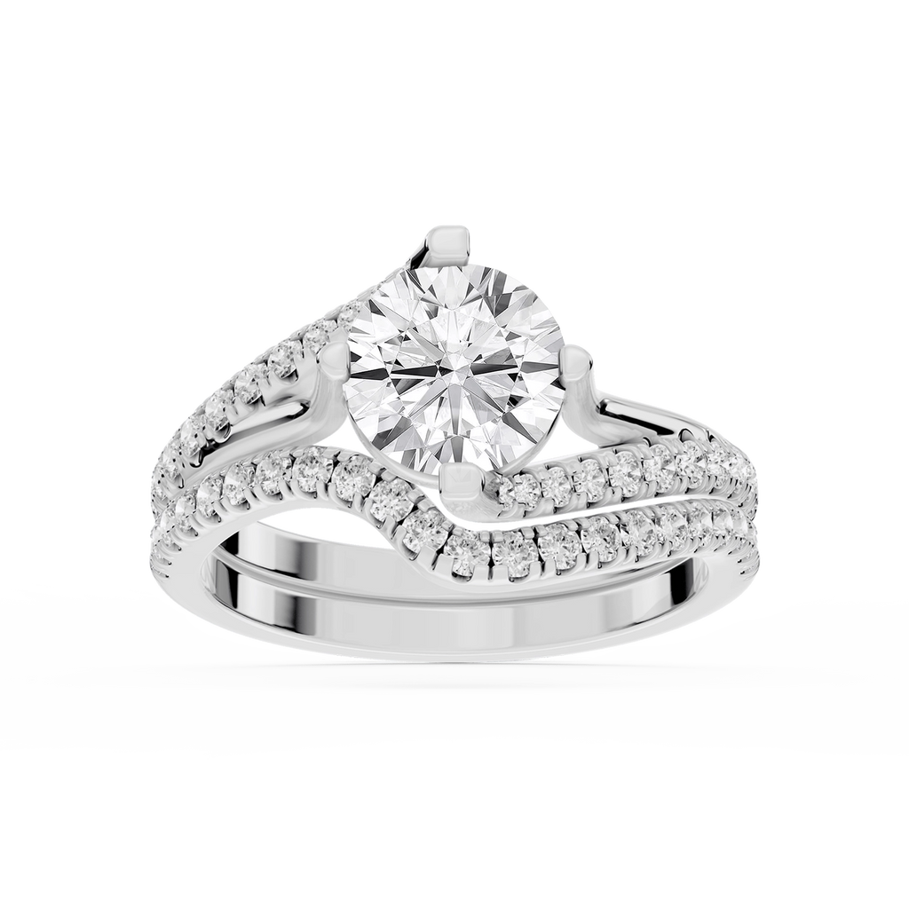 Maelynn Lab Grown Diamond Asymmetrical Split Shank Wedding Set