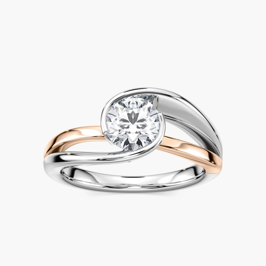 Aria Round Lab Grown Diamond Tension Inspired Bezel Solitaire Engagement Ring