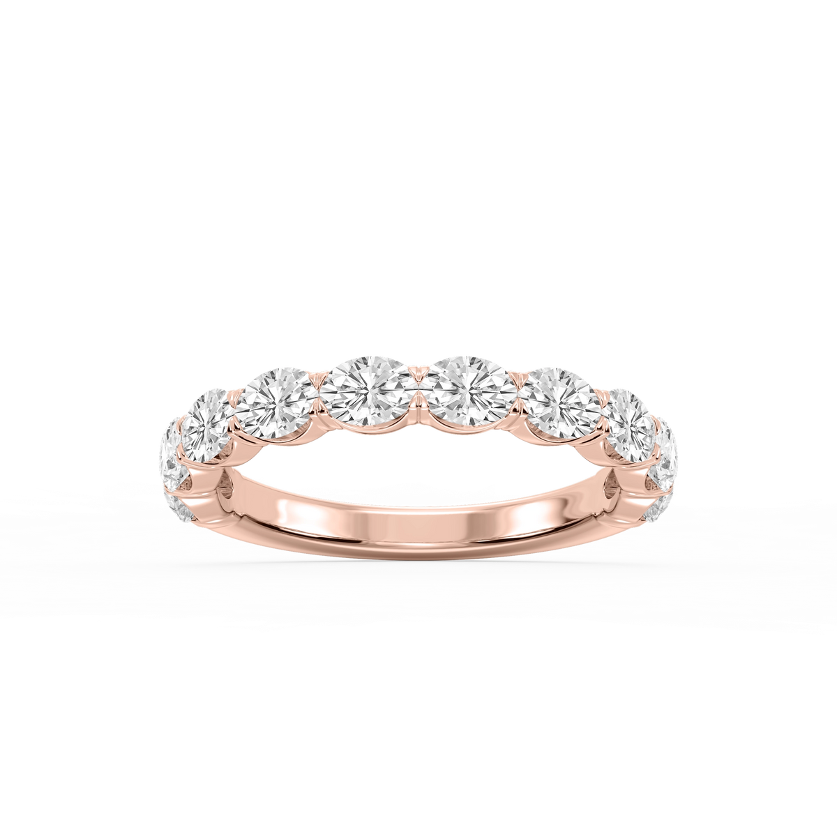 Mae Oval Lab Grown Diamond East West V-Prong Anniversary Band