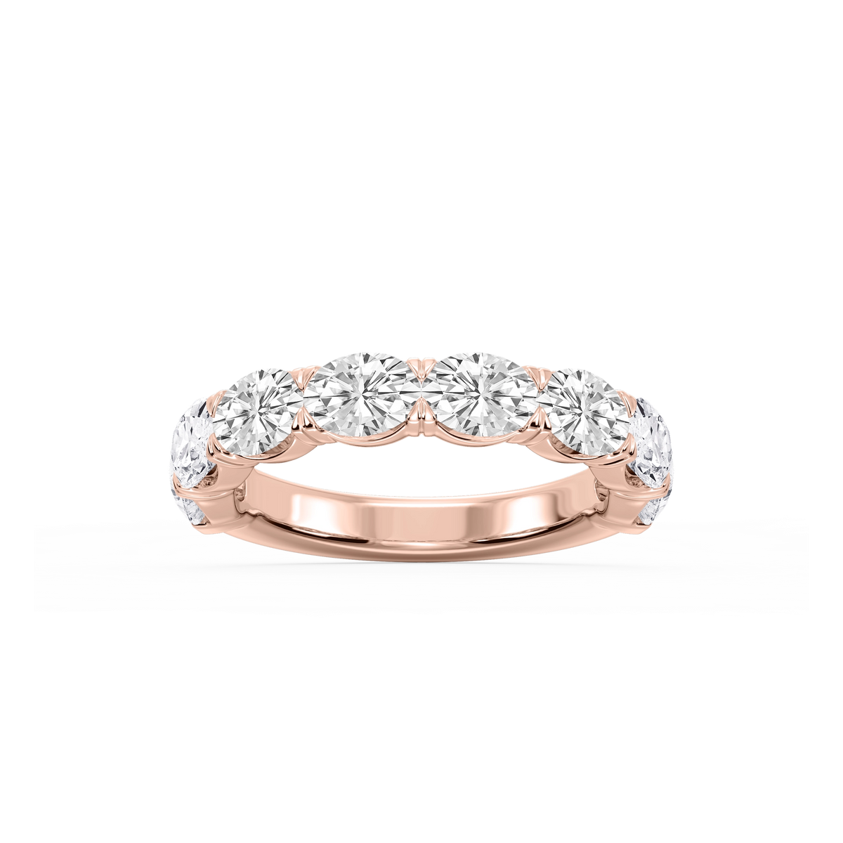 Mae Oval Lab Grown Diamond East West V-Prong Anniversary Band