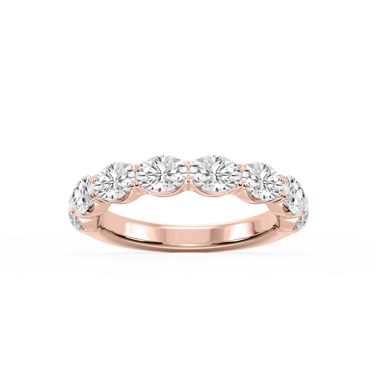 Mae Oval Lab Grown Diamond East West V-Prong Anniversary Band