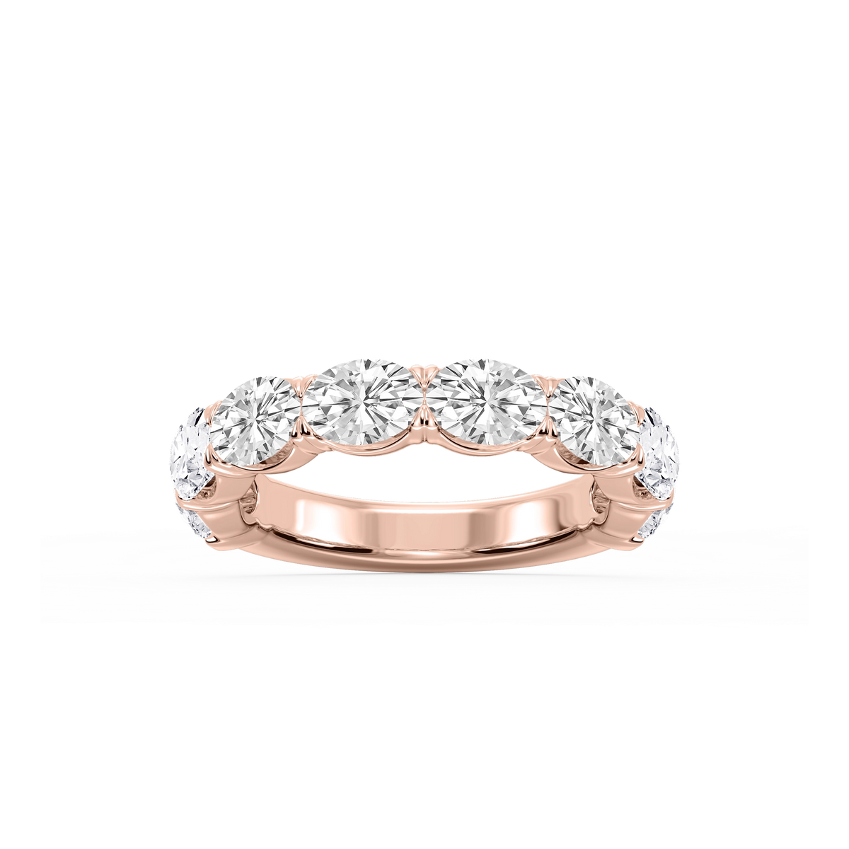Mae Oval Lab Grown Diamond East West V-Prong Anniversary Band