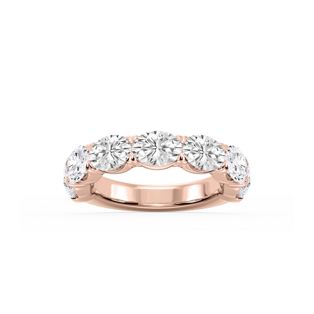 Mae Oval Lab Grown Diamond East West V-Prong Anniversary Band