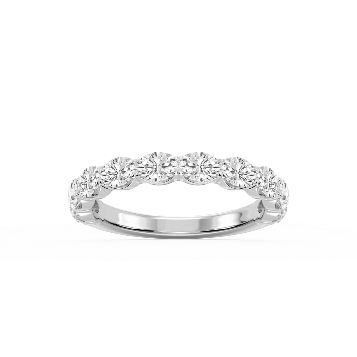 Mae Oval Lab Grown Diamond East West V-Prong Anniversary Band