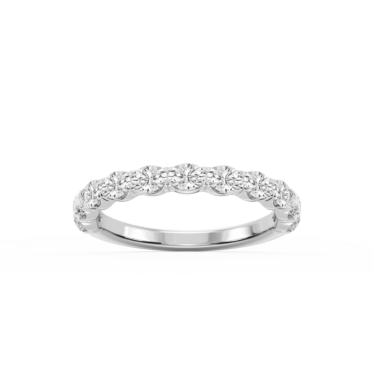 Mae Oval Lab Grown Diamond East West V-Prong Anniversary Band