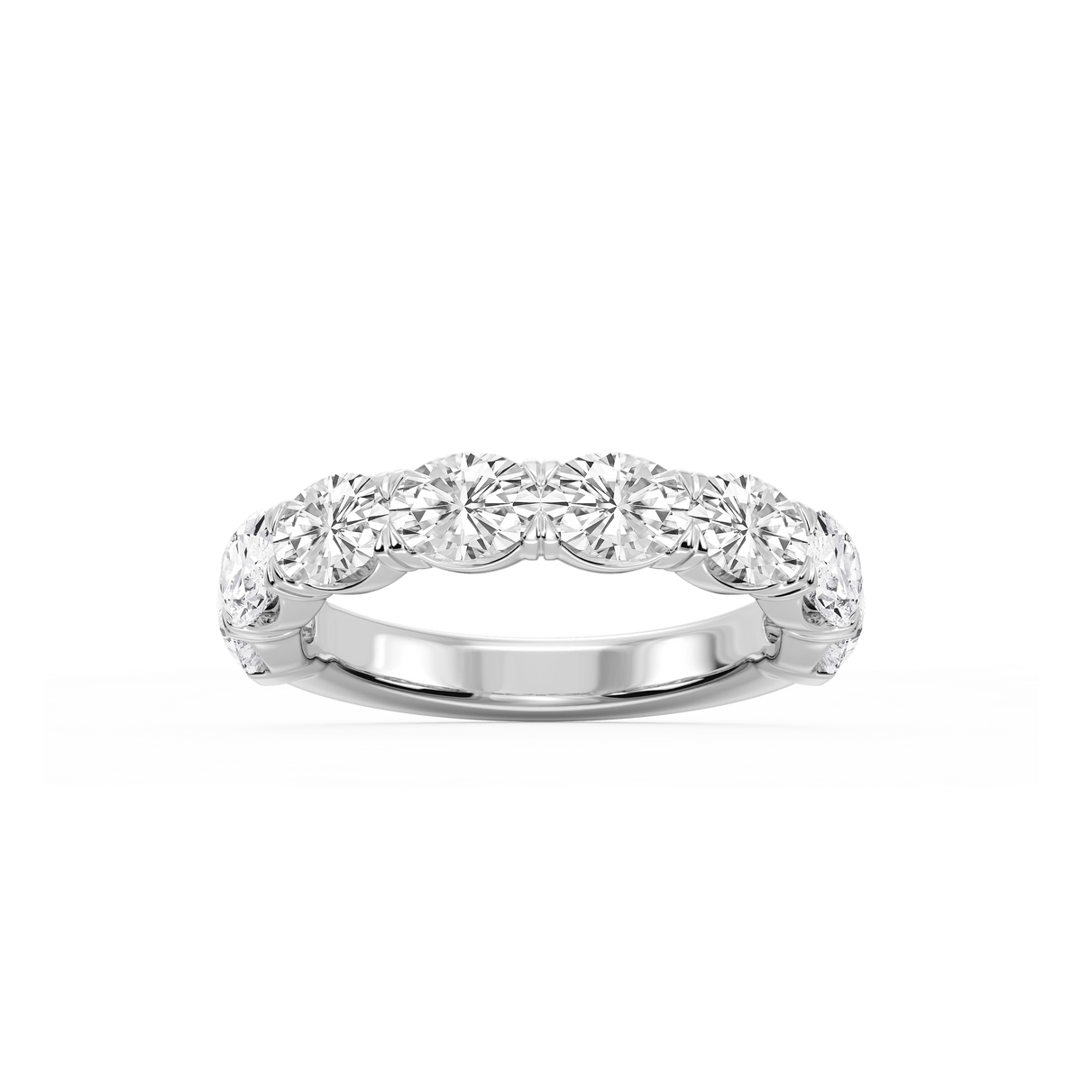 Mae Oval Lab Grown Diamond East West V-Prong Anniversary Band