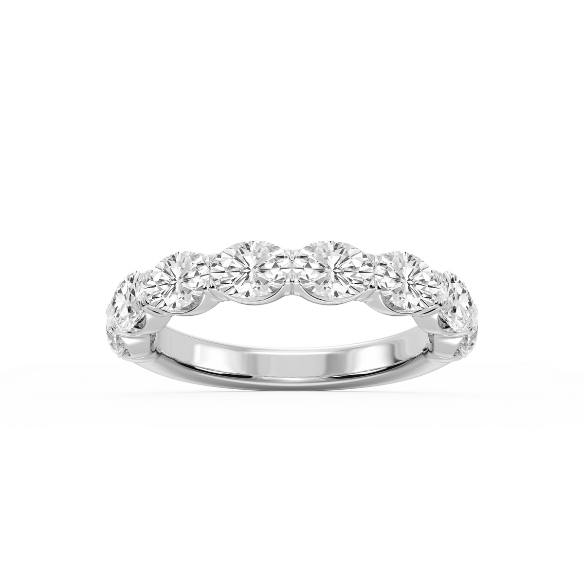 Mae Oval Lab Grown Diamond East West V-Prong Anniversary Band