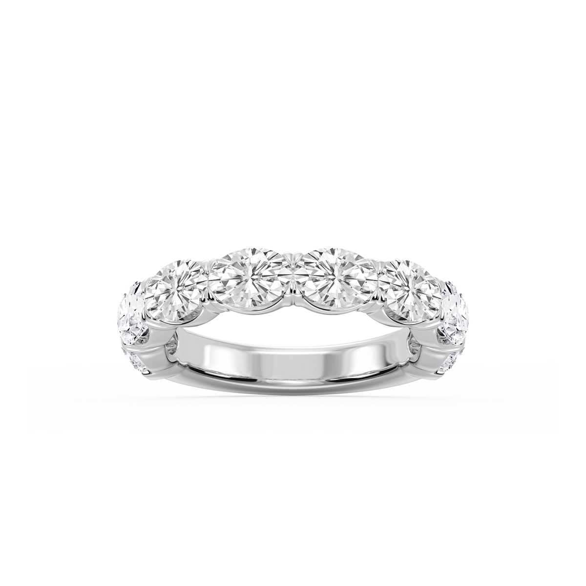 Mae Oval Lab Grown Diamond East West V-Prong Anniversary Band