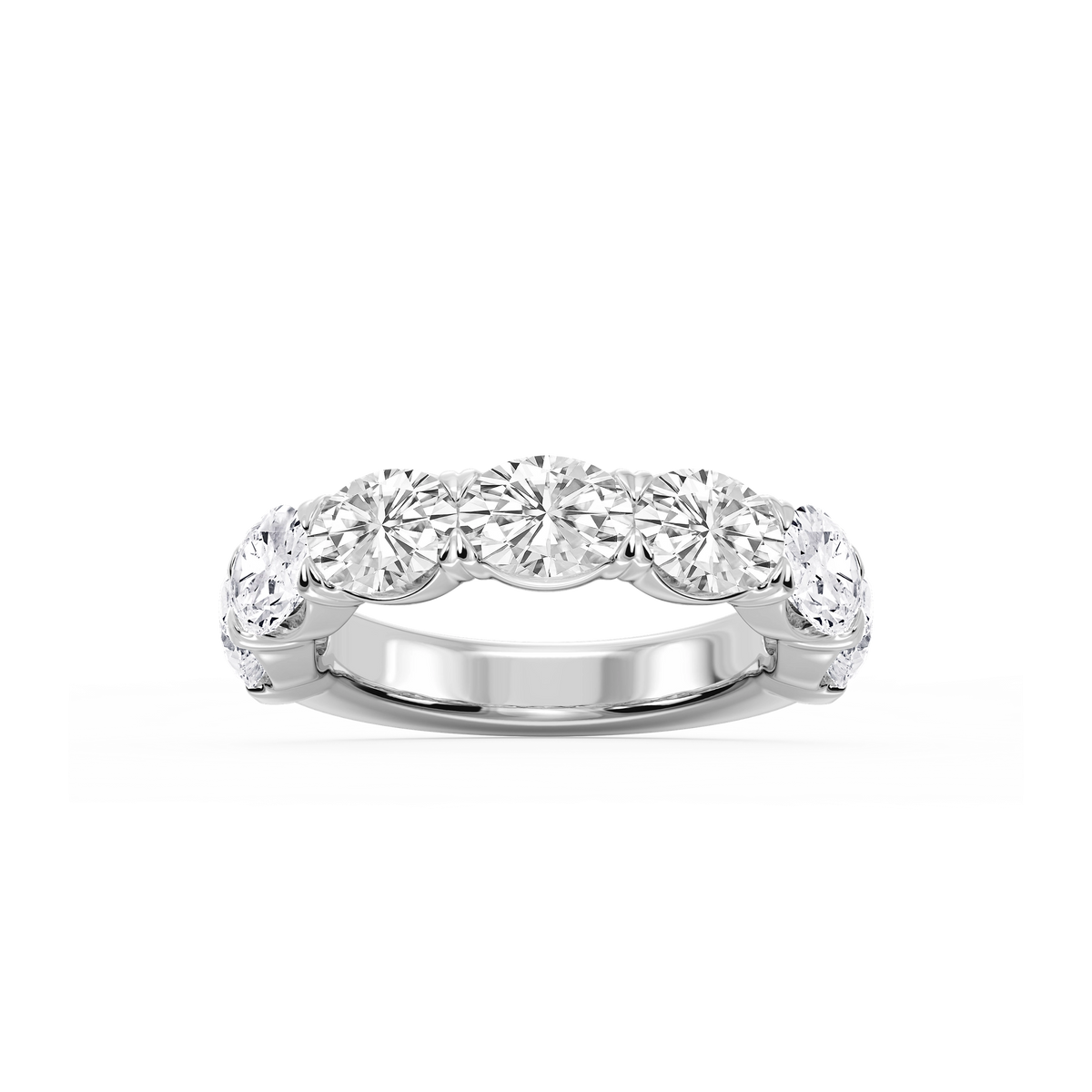 Mae Oval Lab Grown Diamond East West V-Prong Anniversary Band