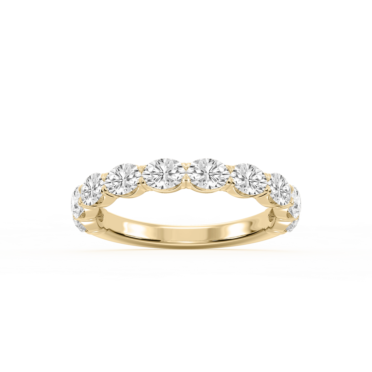 Mae Oval Lab Grown Diamond East West V-Prong Anniversary Band