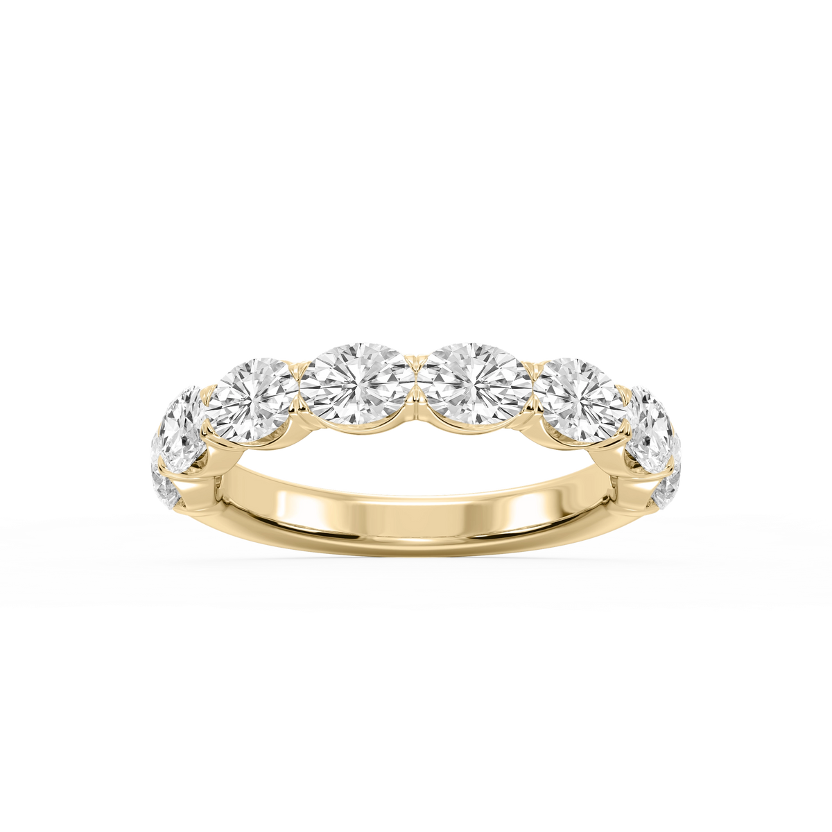 Mae Oval Lab Grown Diamond East West V-Prong Anniversary Band