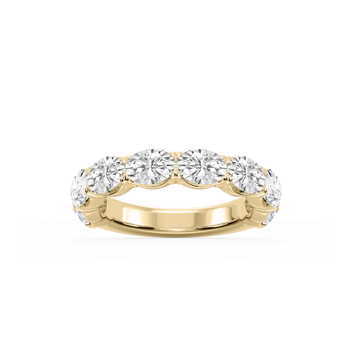 Mae Oval Lab Grown Diamond East West V-Prong Anniversary Band