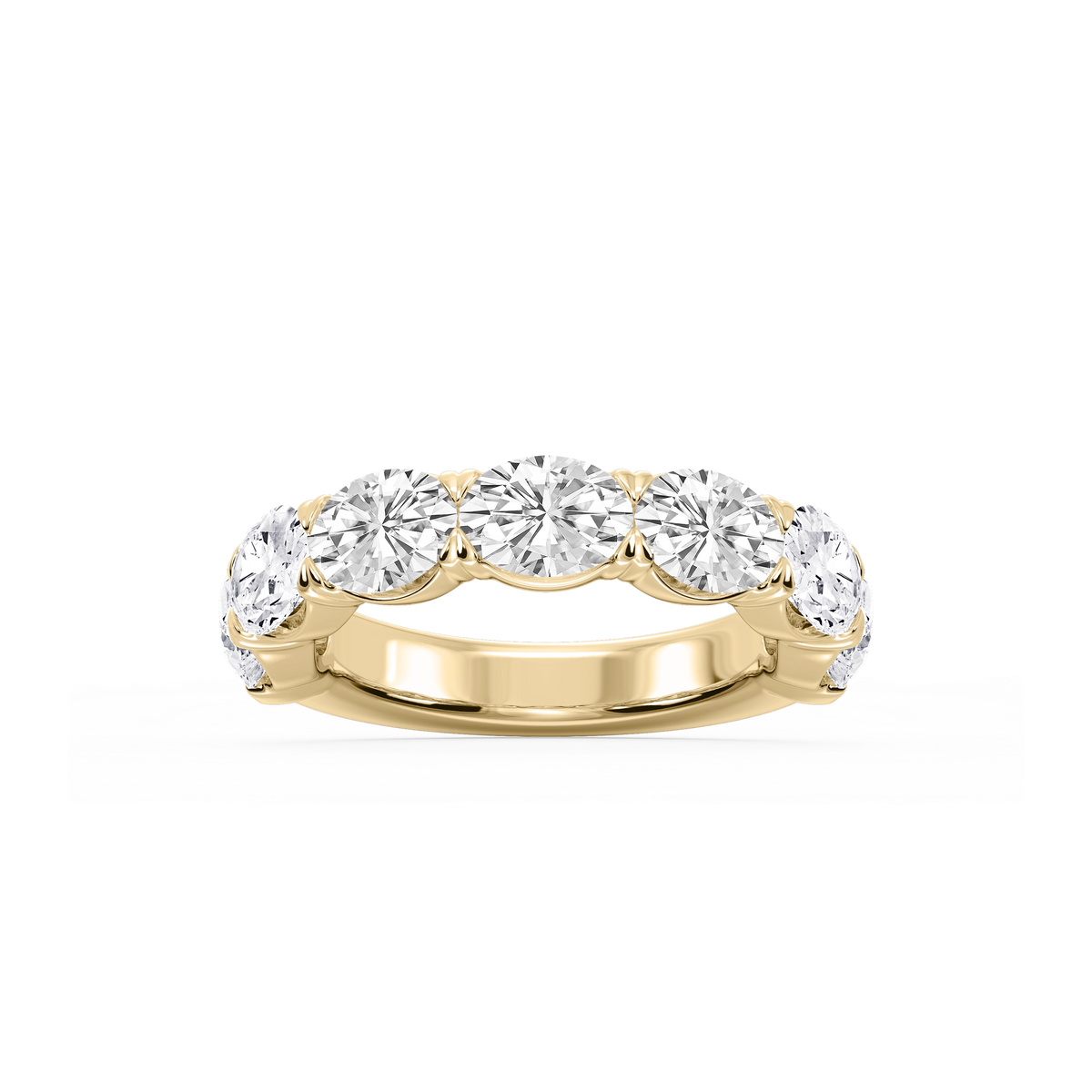 Mae Oval Lab Grown Diamond East West V-Prong Anniversary Band