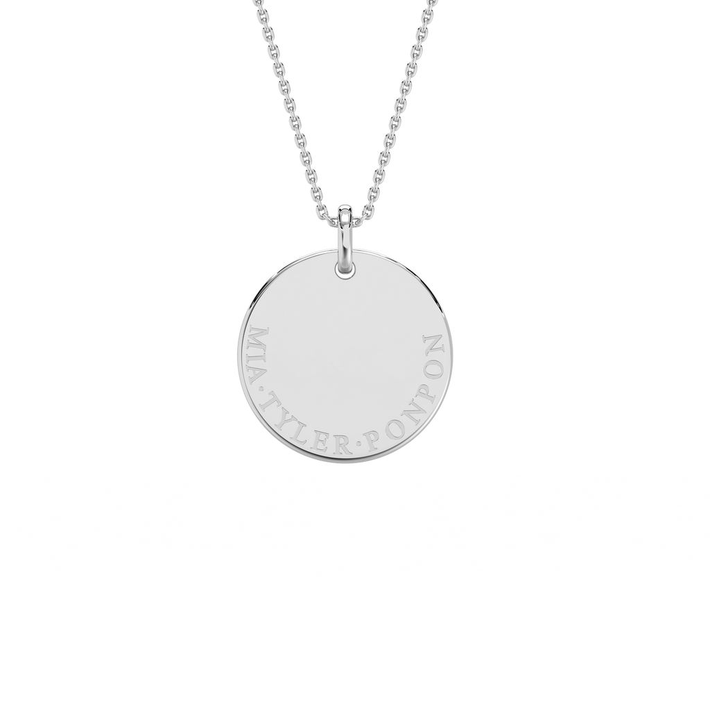 Name Disc Pendant 16 or 18 Inches