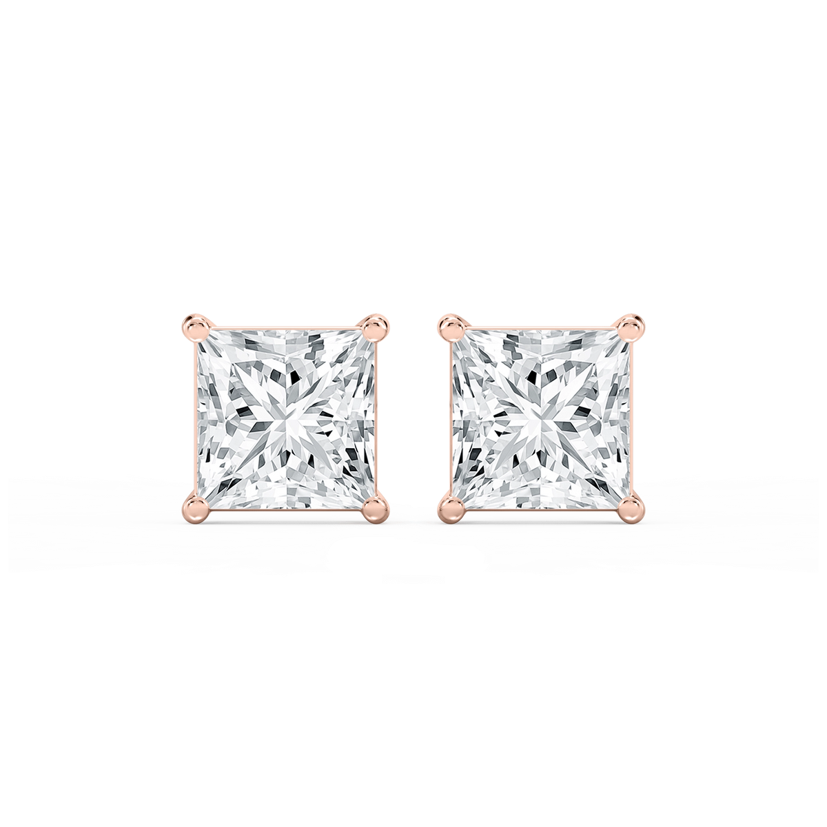 Princess Lab Grown Diamond Classic Four Prong Stud Earrings
