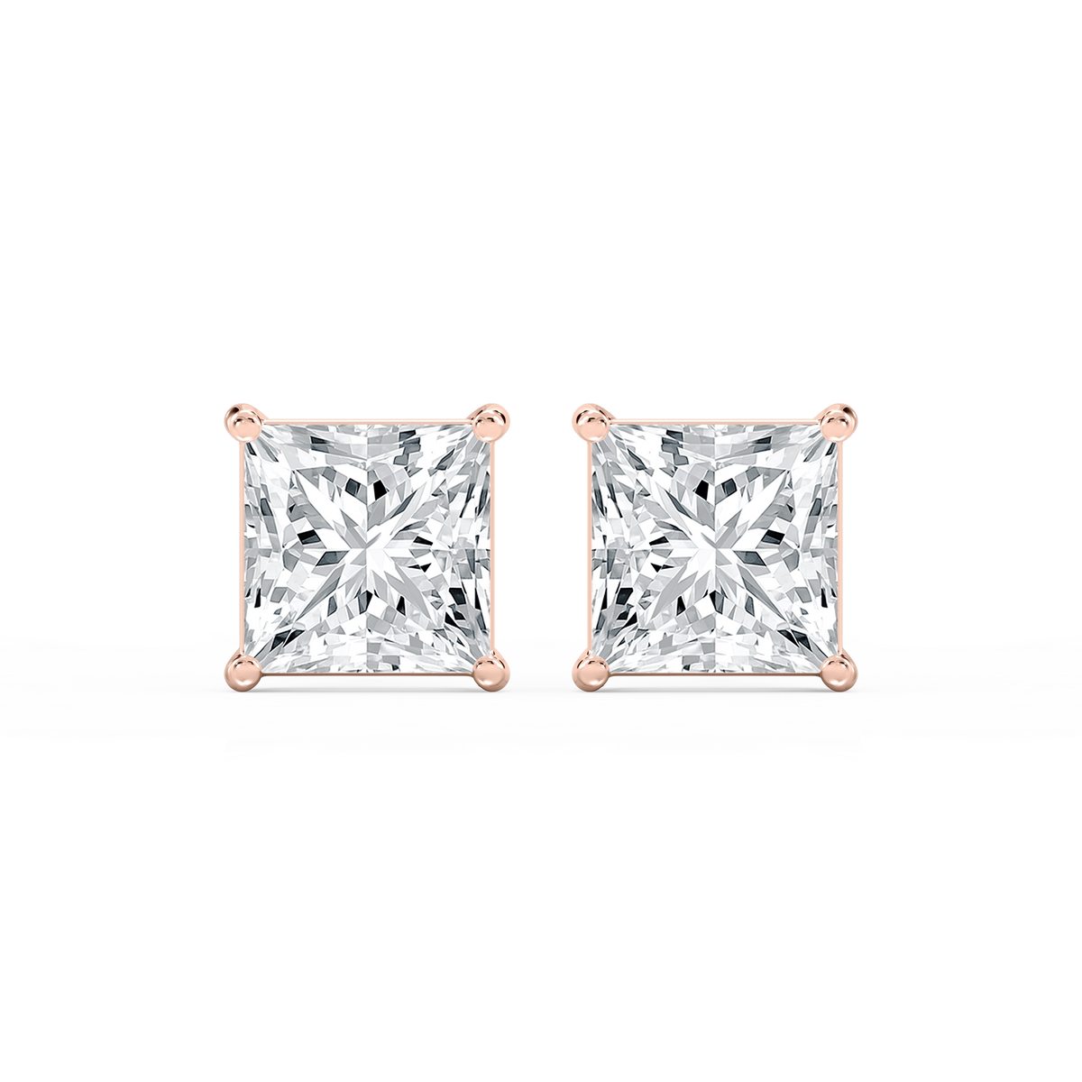 Princess Lab Grown Diamond Classic Four Prong Stud Earrings