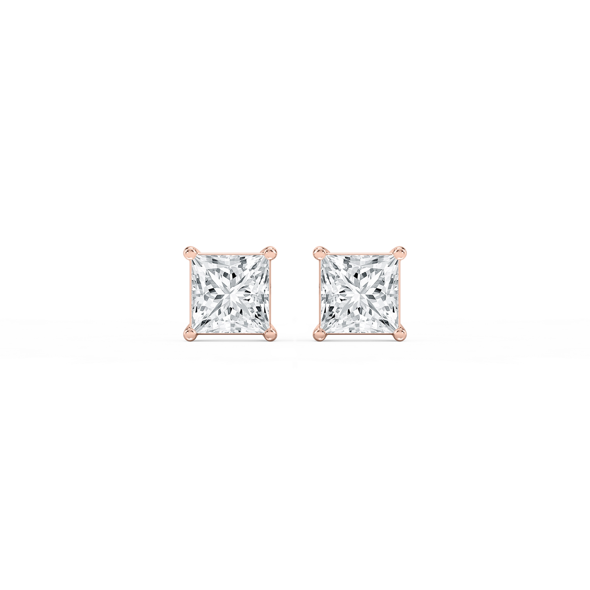 Princess Lab Grown Diamond Classic Four Prong Stud Earrings
