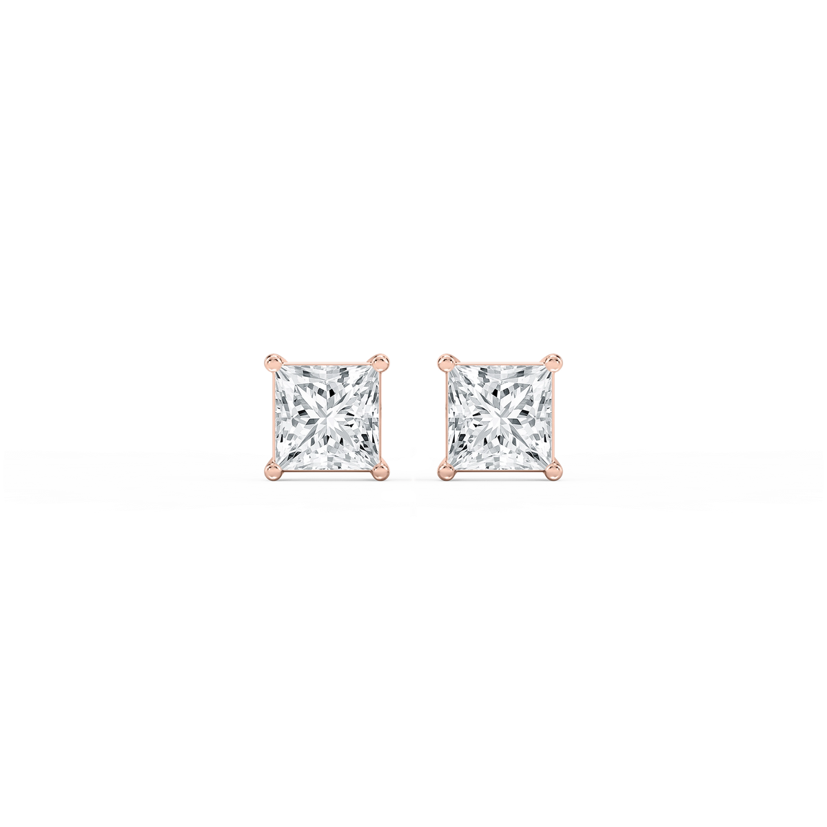 Princess Lab Grown Diamond Classic Four Prong Stud Earrings