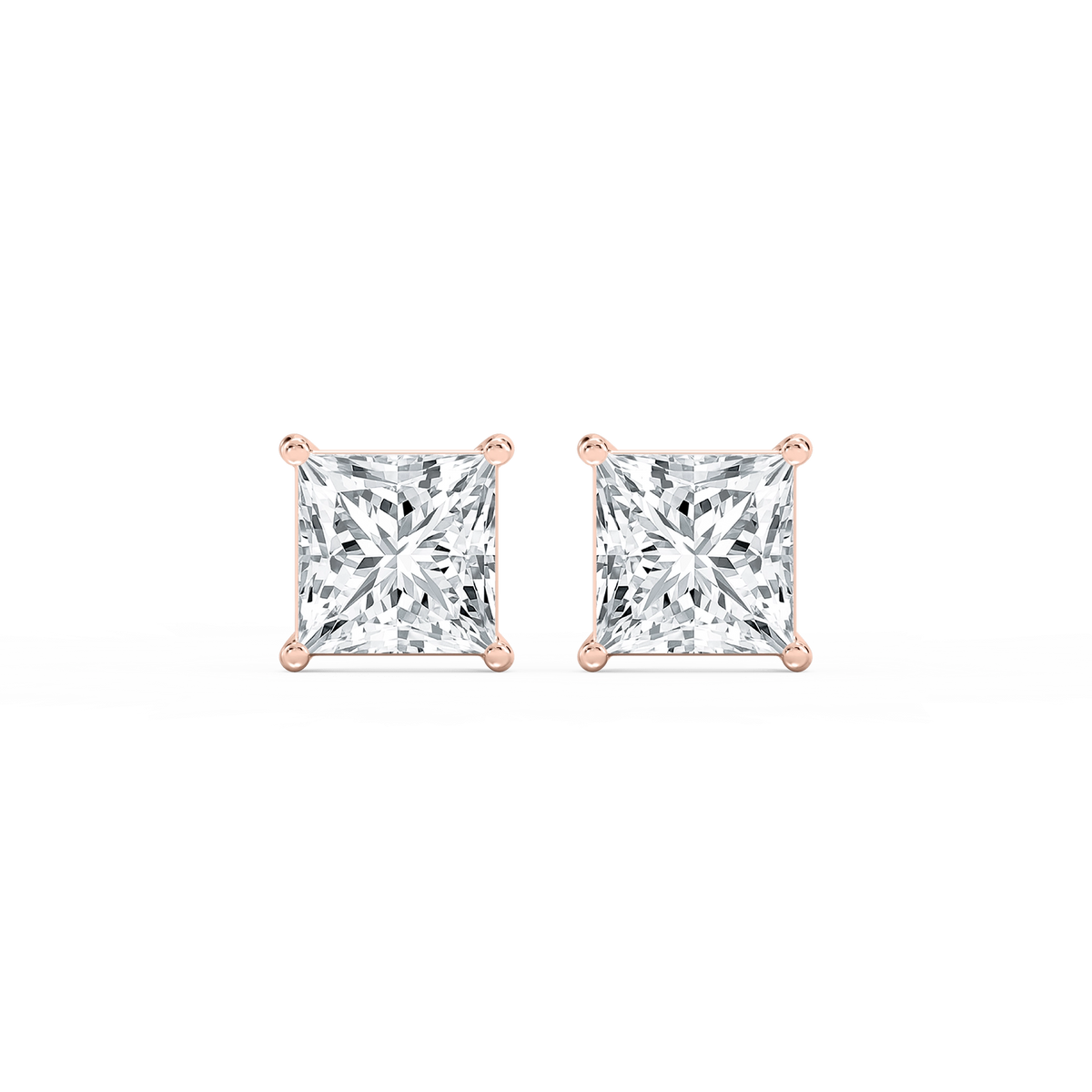 Princess Lab Grown Diamond Classic Four Prong Stud Earrings
