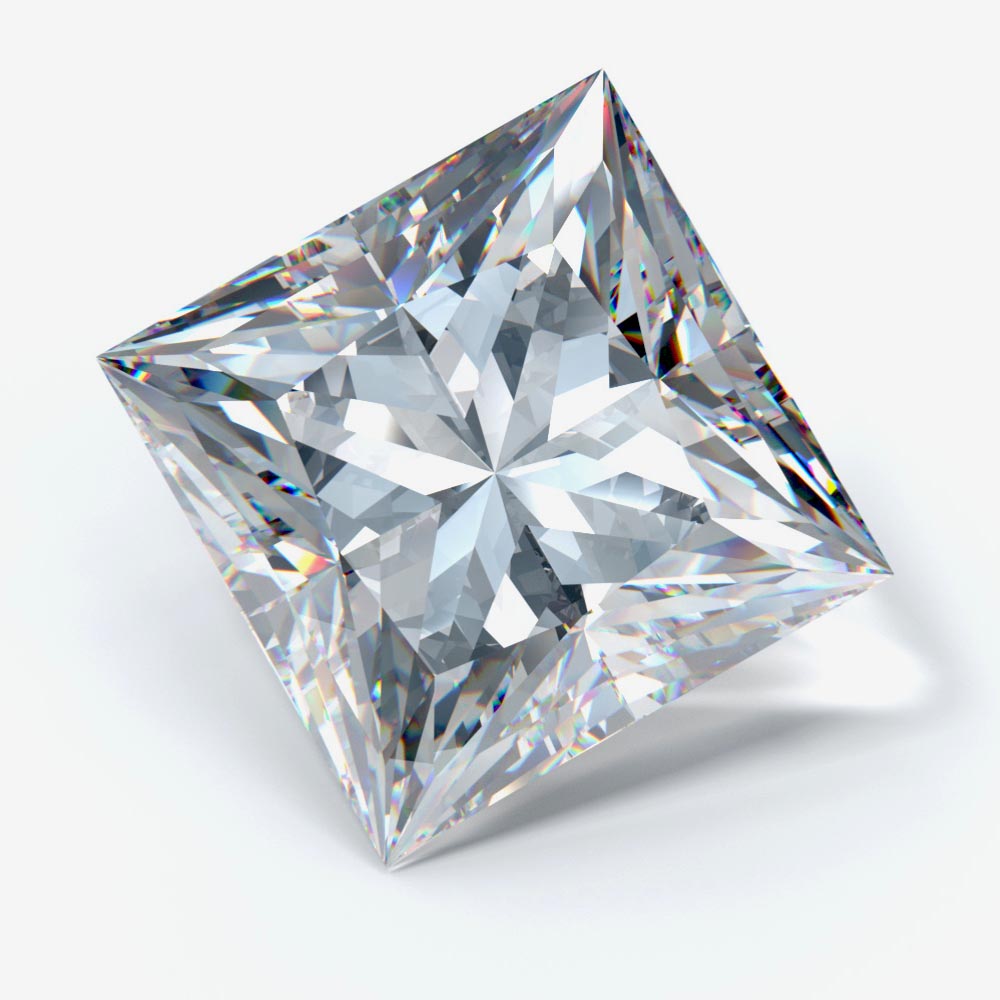 5.65 Carat Princess Shaped, Ideal Cut, E Color, VVS2 Clarity, IGI Certified Lab Grown Diamond