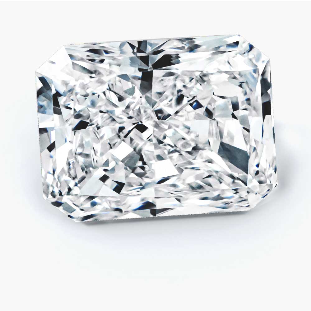5.08 Carat Radiant Shaped, Ideal Cut, F Color, VS1 Clarity, IGI Certified Lab Grown Diamond