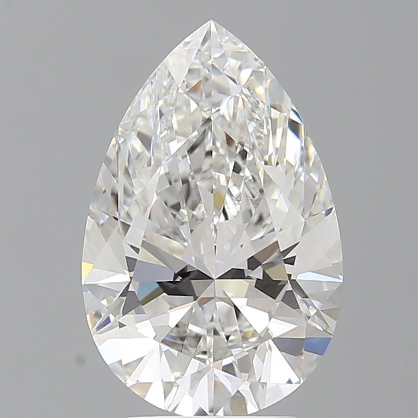 4.08 Carat Pear Shaped, Ideal Cut, F Color, VVS2 Clarity, IGI Certified Lab Grown Diamond