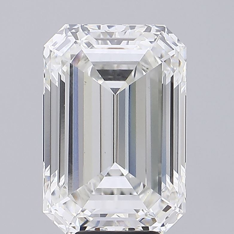 8.07 Carat Emerald Shaped, Ideal Cut, G Color, VVS2 Clarity, IGI Certified Lab Grown Diamond
