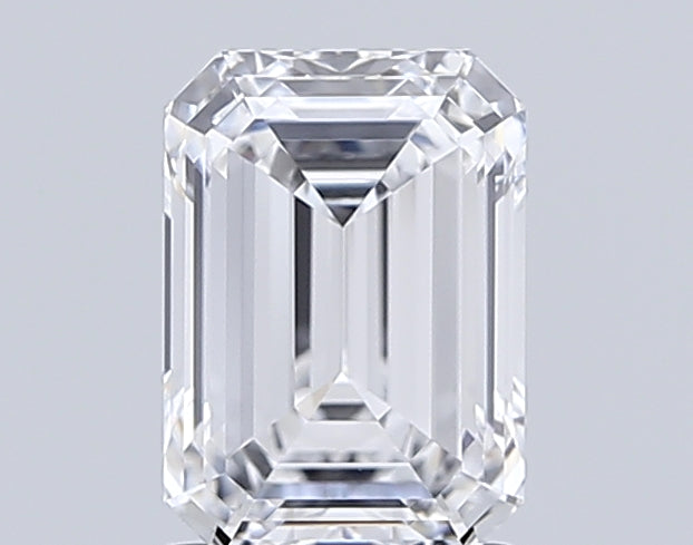 1.59 Carat Emerald Shaped, Ideal Cut, D Color, VVS2 Clarity, IGI Certified Lab Grown Diamond