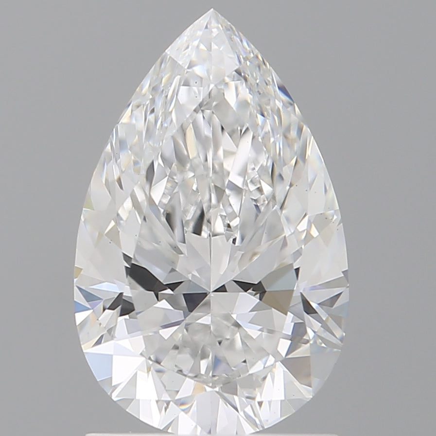 1.60 Carat Pear Shaped, Ideal Cut, D Color, VVS2 Clarity, IGI Certified Lab Grown Diamond