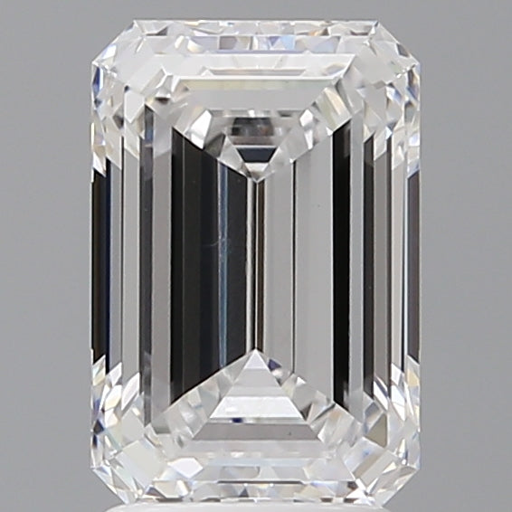 2.57 Carat Emerald Shaped, Ideal Cut, D Color, VVS2 Clarity, IGI Certified Lab Grown Diamond