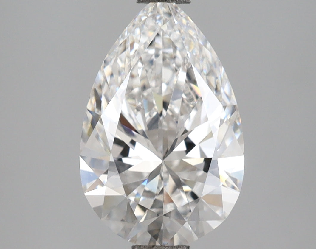 2.43 Carat Pear Shaped, Ideal Cut, D Color, VVS2 Clarity, IGI Certified Lab Grown Diamond