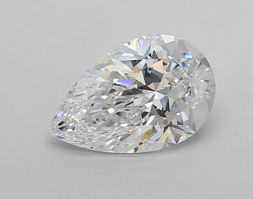 1.30 Carat Pear Shaped, Excellent Cut, D Color, VVS2 Clarity, IGI Certified Lab Grown Diamond