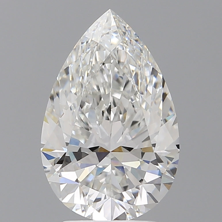 3.55 Carat Pear Shaped, Ideal Cut, F Color, VVS2 Clarity, IGI Certified Lab Grown Diamond
