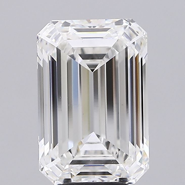 6.11 Carat Emerald Shaped, Ideal Cut, F Color, VS1 Clarity, IGI Certified Lab Grown Diamond