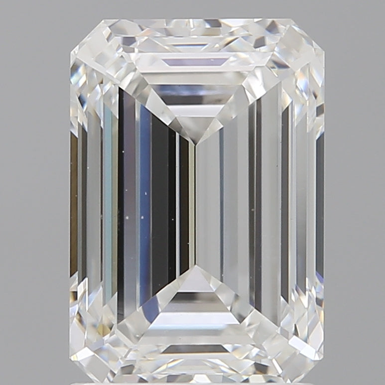 2.09 Carat Emerald Shaped, Ideal Cut, E Color, VVS2 Clarity, IGI Certified Lab Grown Diamond