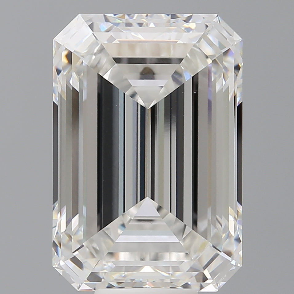 12.58 Carat Emerald Shaped, Ideal Cut, F Color, VVS2 Clarity, IGI Certified Lab Grown Diamond