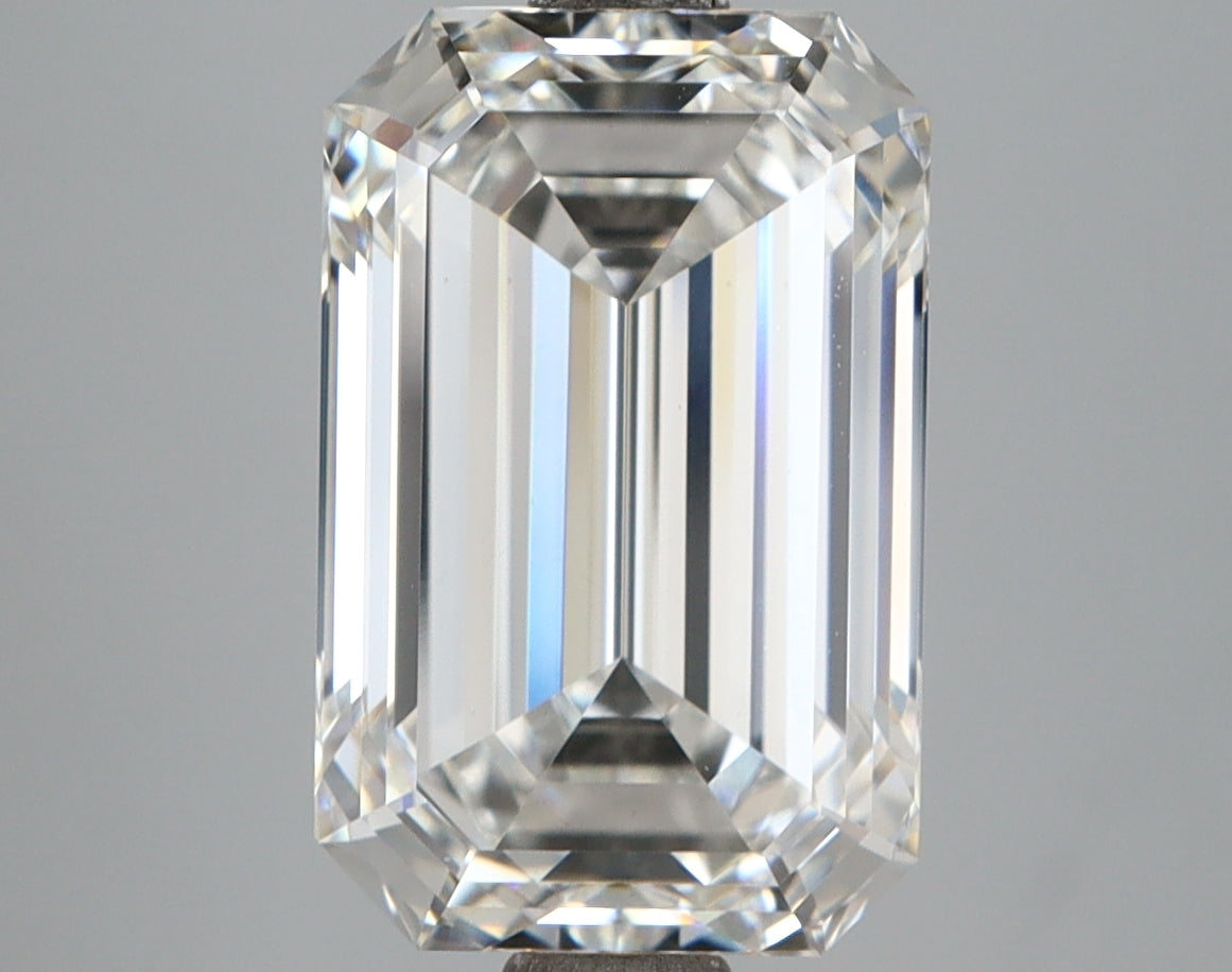 5.02 Carat Emerald Shaped, Ideal Cut, F Color, VS1 Clarity, IGI Certified Lab Grown Diamond