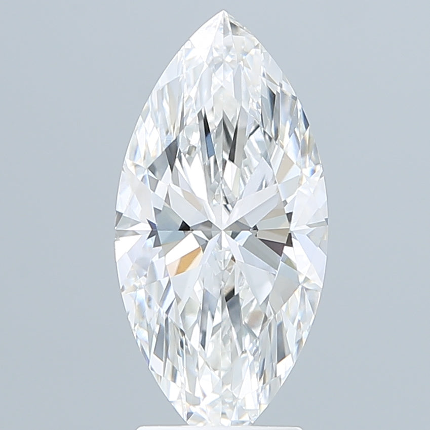 3.06 Carat Marquise Shaped, Ideal Cut, F Color, VVS2 Clarity, IGI Certified Lab Grown Diamond